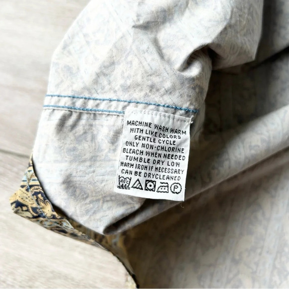 Indigo Palm Paisley Pattern Button Down Western Shirt - Picture 9 of 14